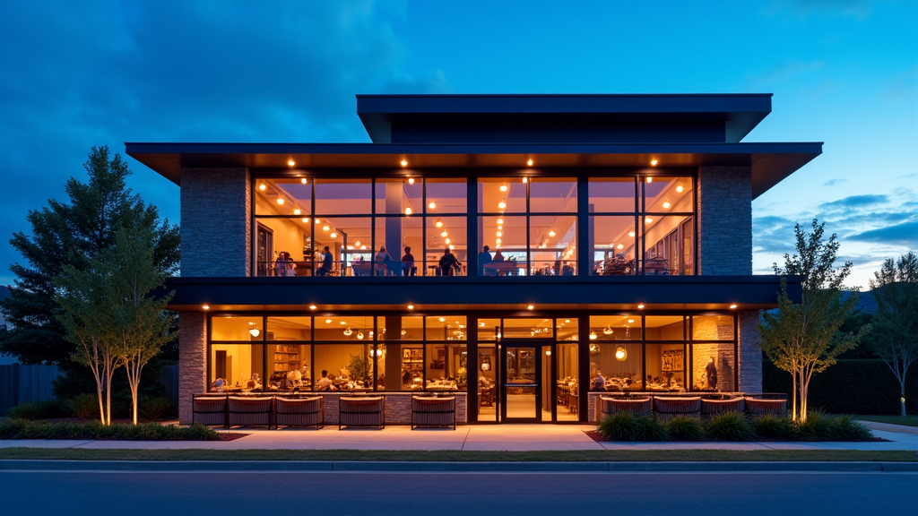 Yerevan Sac restaurant exterior at sunset in Carmichael, CA
